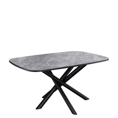 Стол обеденный Kenner DF1250 Черный / Мрамор серый глянец