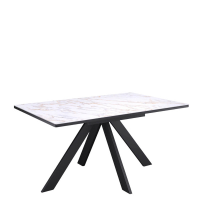 Стол обеденный Kenner DL1300 Черный / Мрамор белый глянец