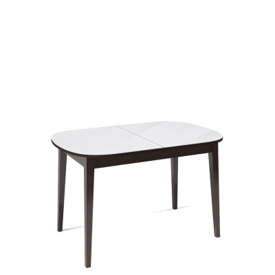 Стол обеденный Kenner 1300M Венге / Стекло белый глянец