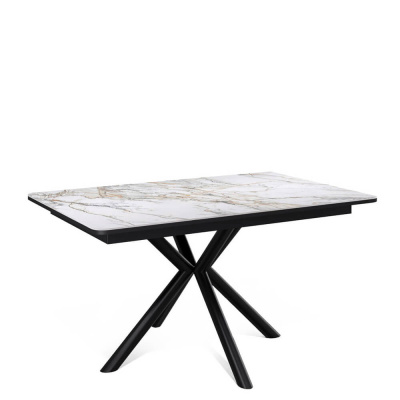 Стол обеденный Kenner DM1400 Черный / Мрамор золотой
