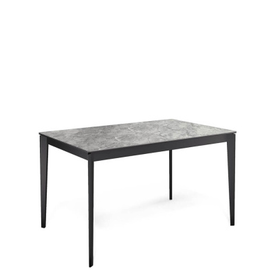 Стол обеденный Kenner KR1200 Черный / Мрамор серый глянец