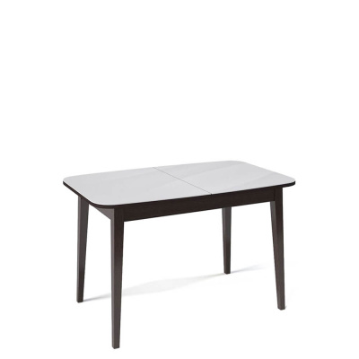 Стол обеденный Kenner 1200M Венге / Стекло белый глянец