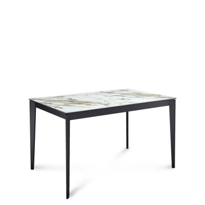 Стол обеденный Kenner KR1200 Черный / Мрамор золотой глянец