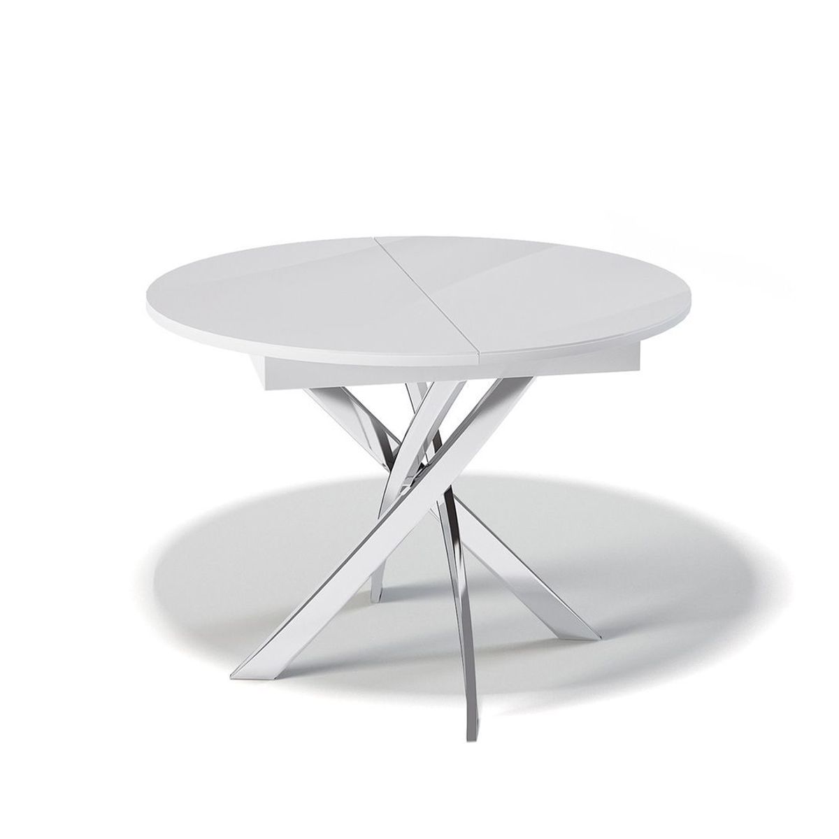 Хром / Стекло Белый глянец