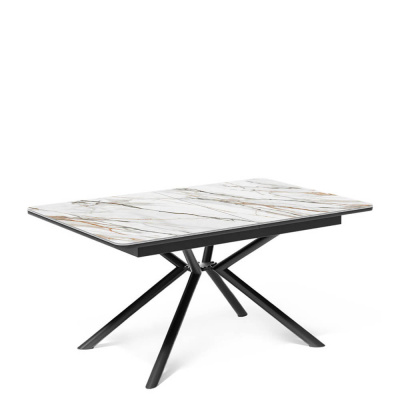 Стол обеденный Kenner DC1300 Черный / Мрамор золотой