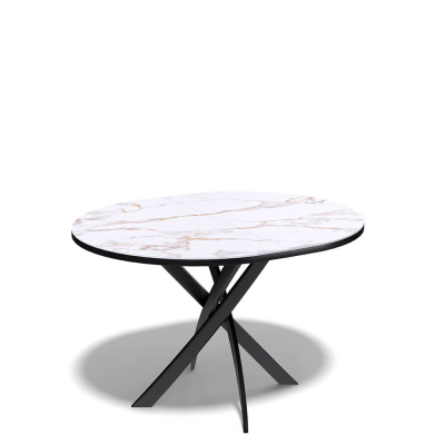 Стол обеденный Kenner R1100s Черный / Мрамор белый глянец