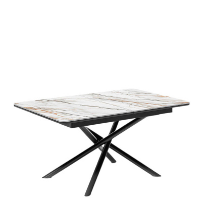Стол обеденный Kenner DK1200 Черный / Мрамор золотой