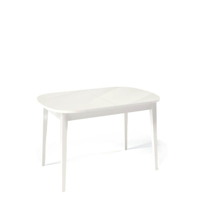 Стол обеденный Kenner 1300M Белый / Стекло белый глянец