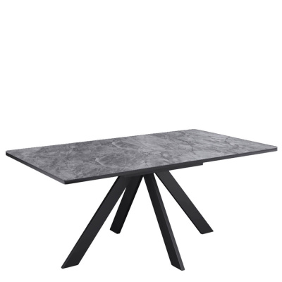 Стол обеденный Kenner DL1600 Черный / Мрамор серый глянец