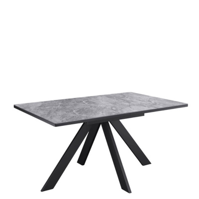 Стол обеденный Kenner DL1300 Черный / Мрамор серый глянец