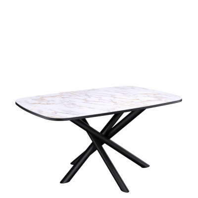Стол обеденный Kenner DF1250 Черный / Мрамор белый глянец