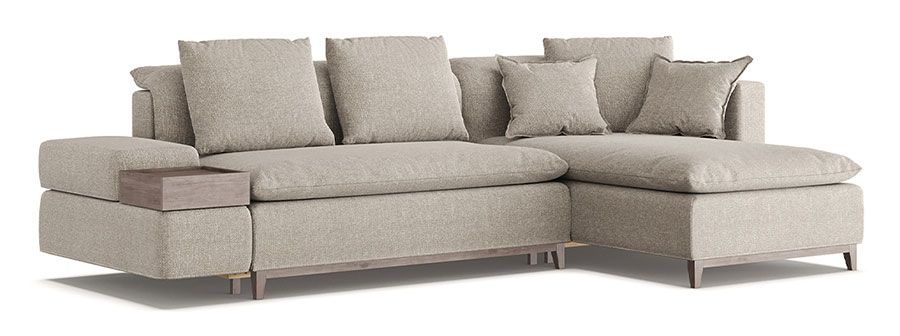 Угловой диван Lanz с оттоманкой и механизмом Еврокнижка