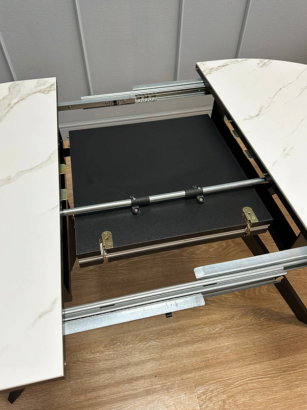 Стол обеденный Kenner DO1100 Черный / Мрамор белый