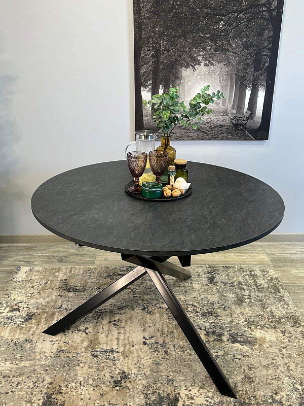 Стол обеденный Kenner DR1100 Черный / Сланец черный