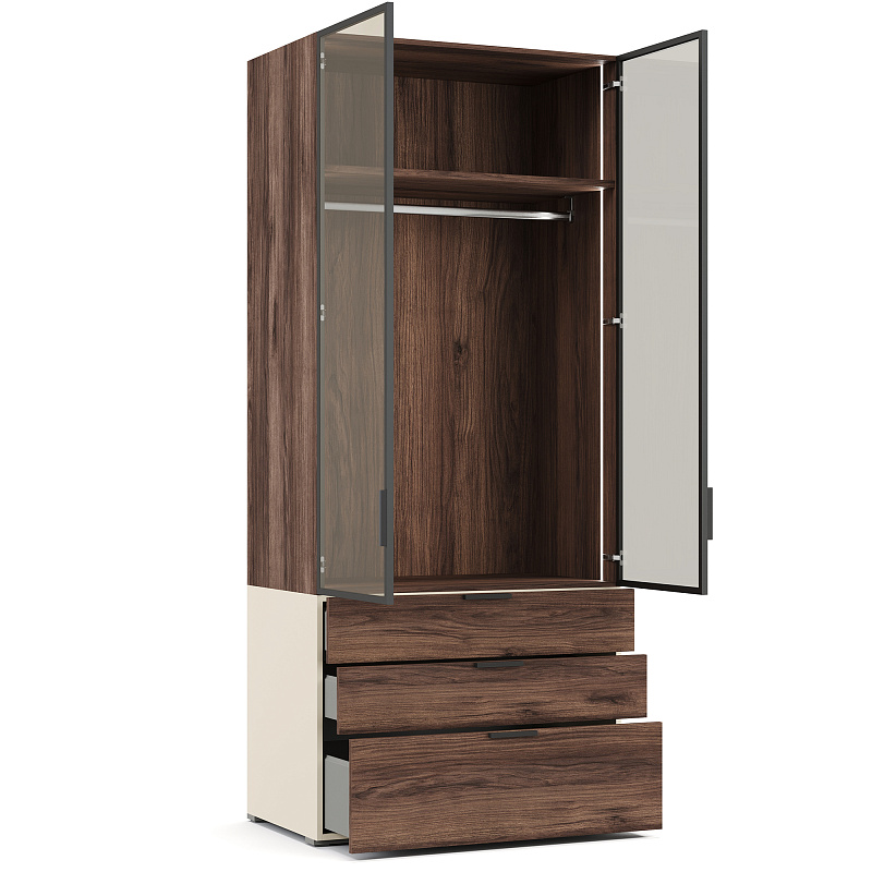 Двухдверный шкаф со стеклянным фасадом Napoli NP331.4.F