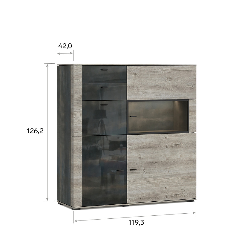 Шкаф-витрина Boston BS010.2