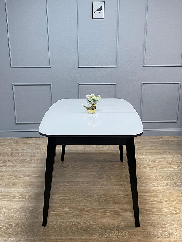 Стол обеденный Kenner 1200M Венге / Стекло белый глянец