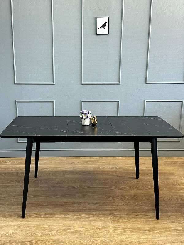 Стол обеденный Kenner KS1200 Черный / Мрамор черный