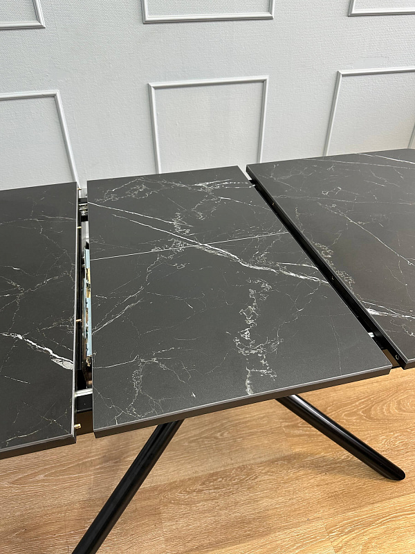 Стол обеденный Kenner DK1200 Черный / Мрамор черный