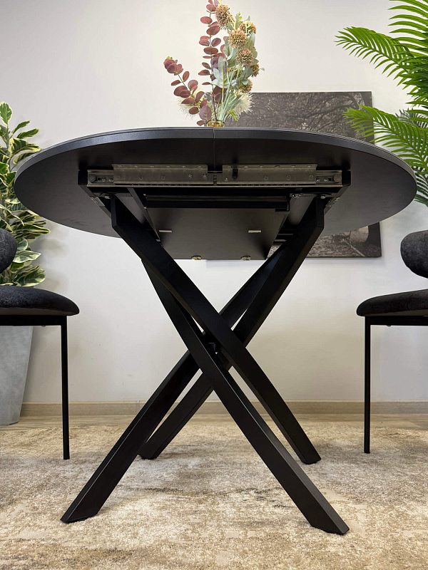 Стол обеденный Kenner R1000 Черный / Мрамор черный