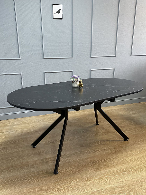 Стол обеденный KENNER DO1300 Черный / Мрамор черный