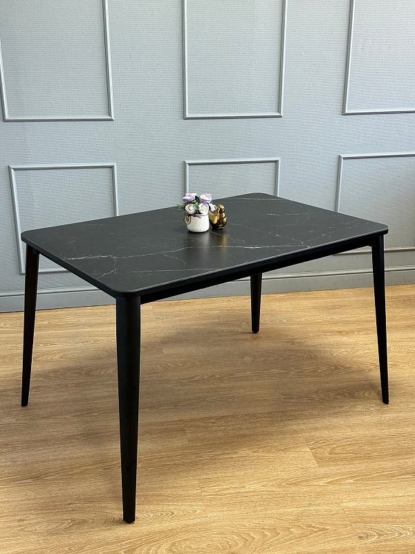 Стол обеденный Kenner KS1200 Черный / Мрамор черный