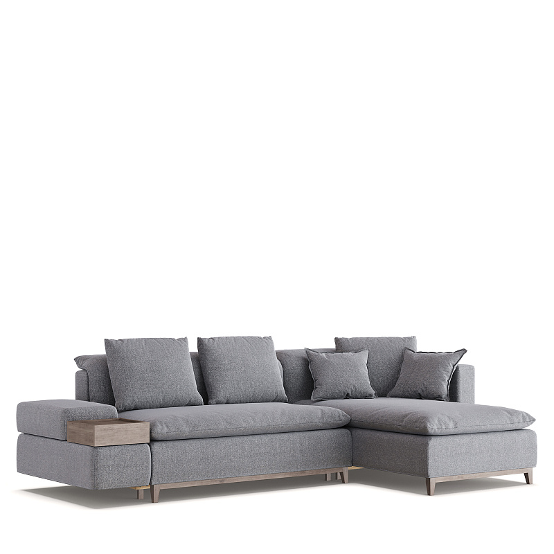 Угловой диван Lanz ММ105.11 с оттоманкой и механизмом Еврокнижка