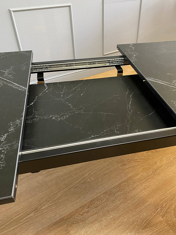 Стол обеденный KENNER AA1400 Черный / Мрамор черный