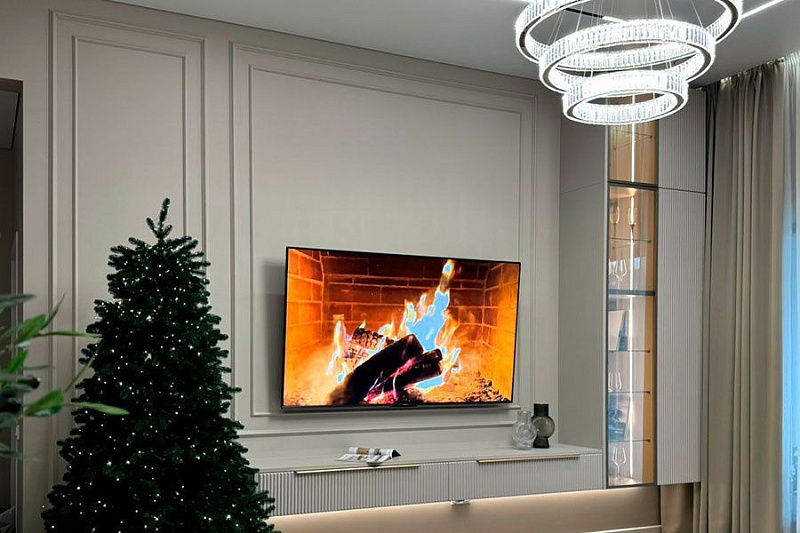 Фото Кухня-гостиная в светлых тонах