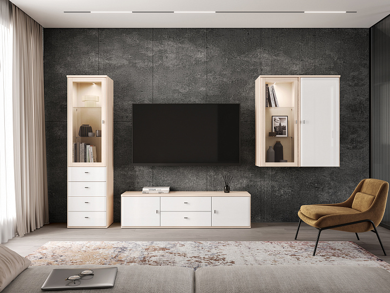 Шкаф-витрина со стеклянными полками Elegante LE5351.2