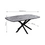 Стол обеденный Kenner DF1550 Черный / Мрамор серый глянец