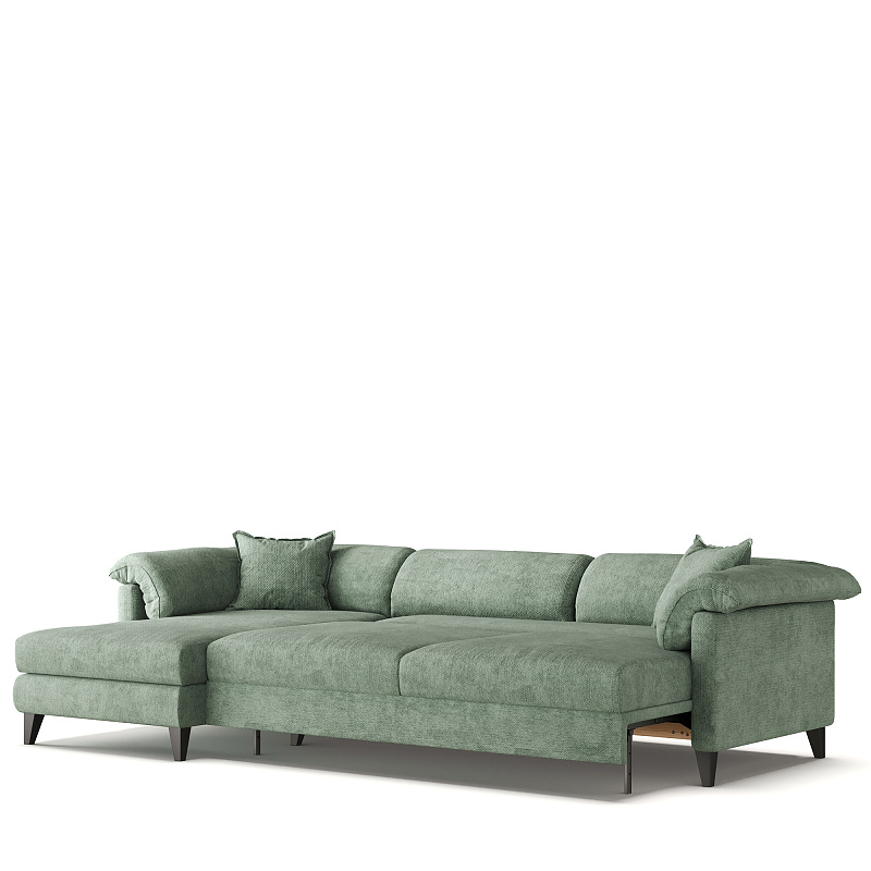 Угловой диван Tokka ММ101.9 с оттоманкой и механизмом Тик-Так