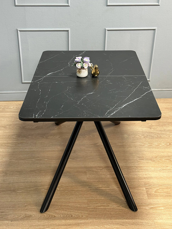 Стол обеденный Kenner DC1300 Черный / Мрамор черный