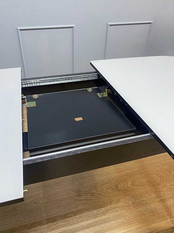 Стол обеденный Kenner 1200M Венге / Стекло белый глянец