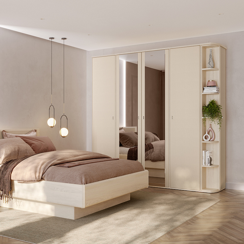 Двухдверный шкаф с зеркалом Elegante LE6381.2