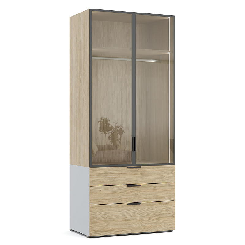 Двухдверный шкаф со стеклянным фасадом Napoli NP331.3.F