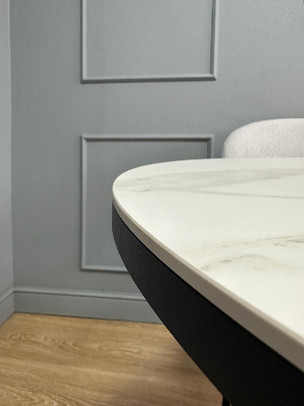 Стол обеденный Kenner DO1100 Черный / Мрамор белый