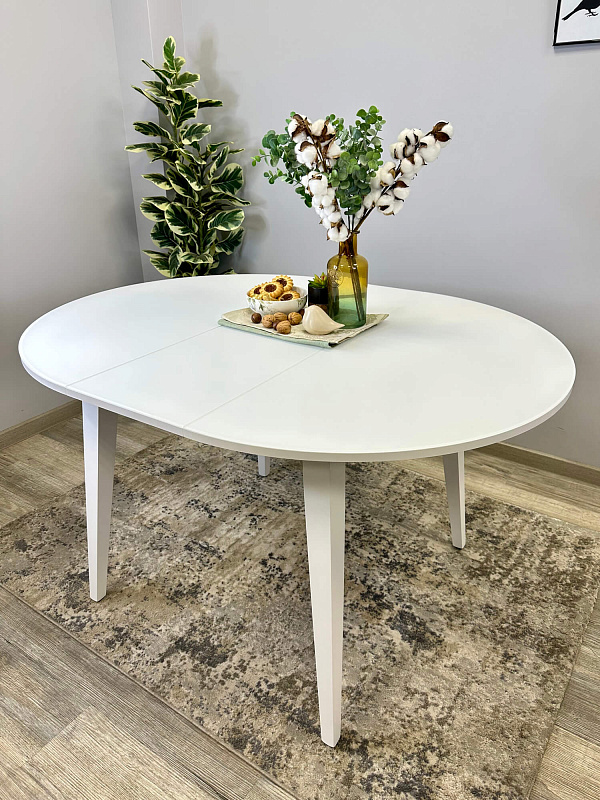 Стол обеденный KENNER 1000M Белый / Стекло белый сатин