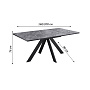 Стол обеденный Kenner DL1600 Черный / Мрамор серый глянец