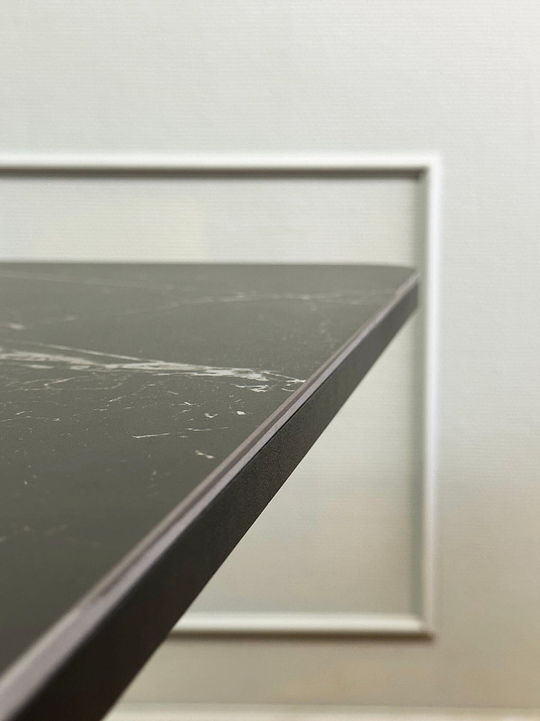 Стол обеденный Kenner DK1200 Черный / Мрамор черный