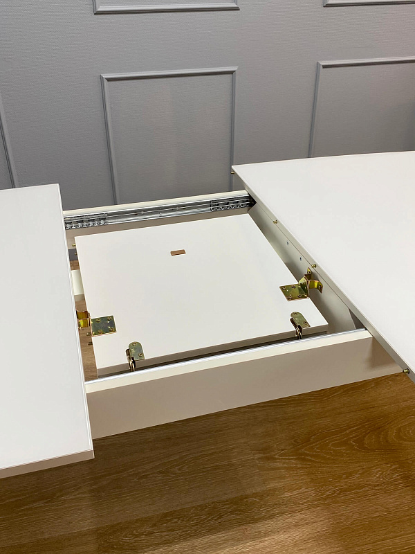 Стол обеденный Kenner 1200M Белый / Стекло белый глянец