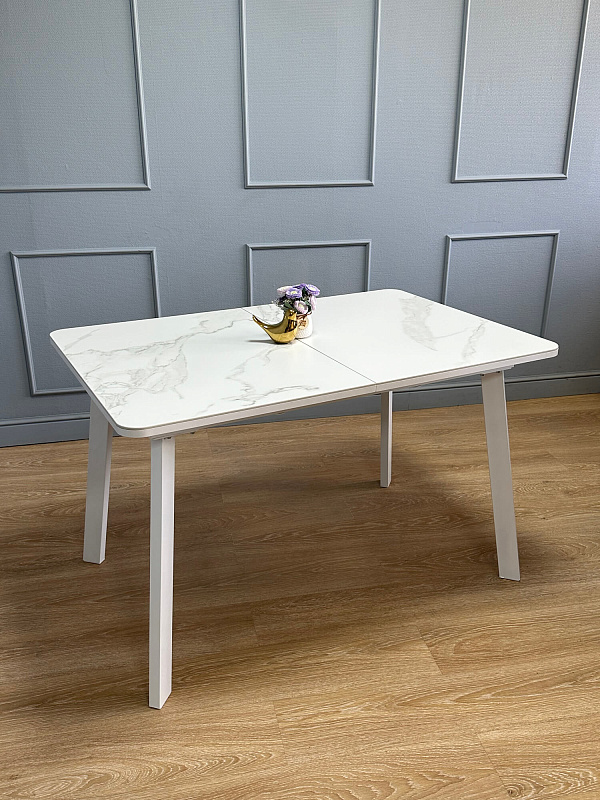 Стол обеденный Kenner AA1200 Белый / Мрамор белый