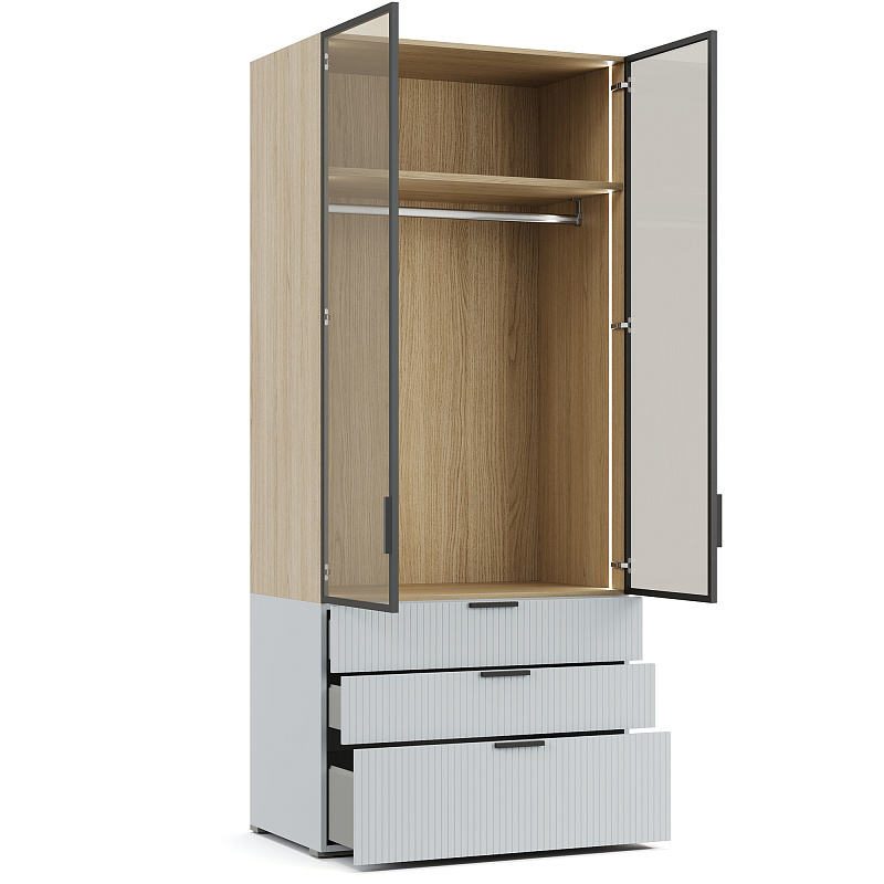 Двухдверный шкаф со стеклянным фасадом Napoli NP335.3.F