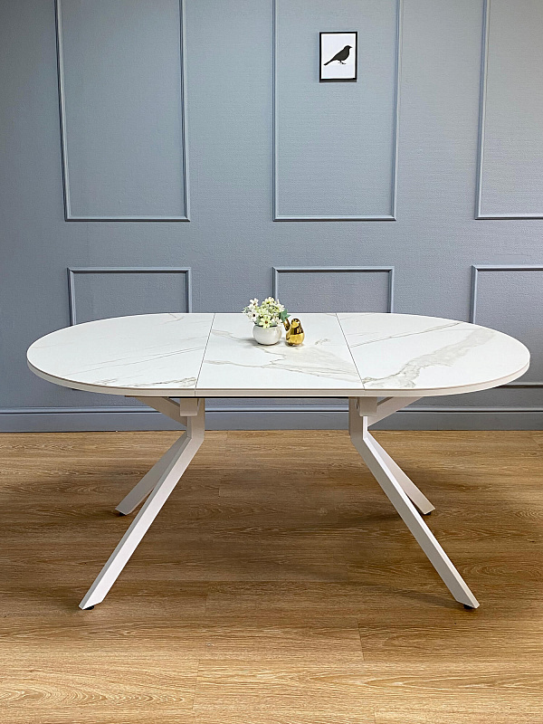 Стол обеденный Kenner DO1100 Белый / Мрамор белый
