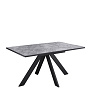 Стол обеденный Kenner DL1300 Черный / Мрамор серый глянец