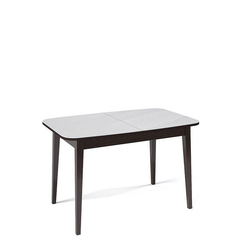 Стол обеденный Kenner 1200M Венге / Стекло белый глянец