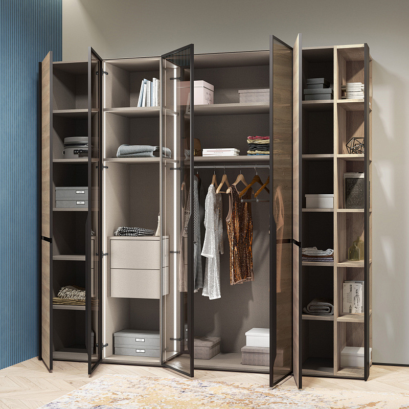 Однодверный шкаф со стеклянным фасадом Bruno BC1311.1