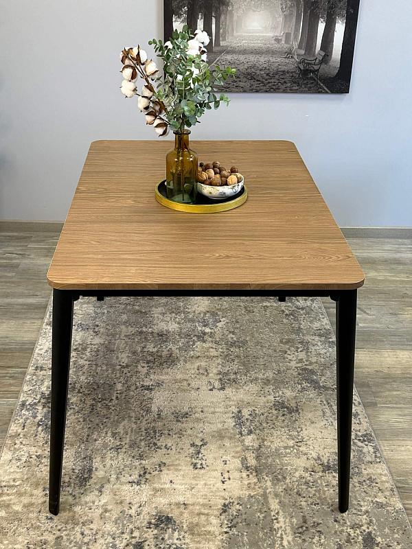 Стол обеденный Kenner KS1200 Черный / Дуб коричневый