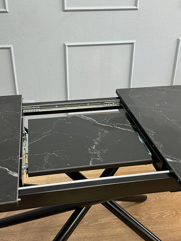 Стол обеденный Kenner DK1200 Черный / Мрамор черный