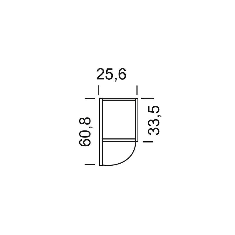Завершающий шкаф Elegante LE6472.1